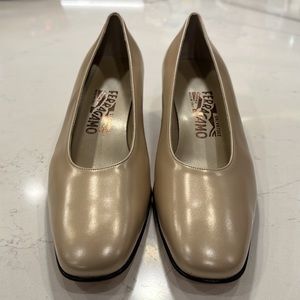 Salvatore Ferragamo low heel pumps.